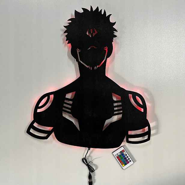 Dřevěný 3D obraz Anime Jujutsu Kaisen Sukuna Nástěnná Noční Lampa Led