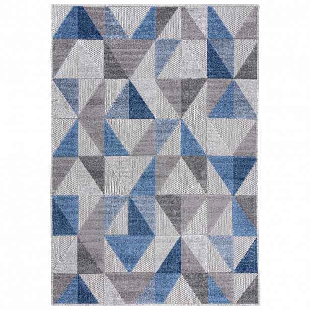 Mazovia KOBEREC modrý šedý geometrický - 80x150 cm