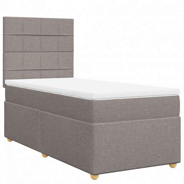 vidaXL Box spring postel s matrací taupe 100 x 200 cm textil