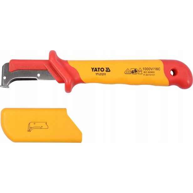 Nůž Yato YT-21211 Vde 1000V 155 mm, hákové ostří 38 mm