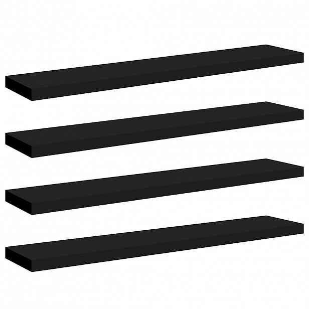 vidaXL Plovoucí nástěnné police 4 ks černé 120 x 23,5 x 3,8 cm MDF
