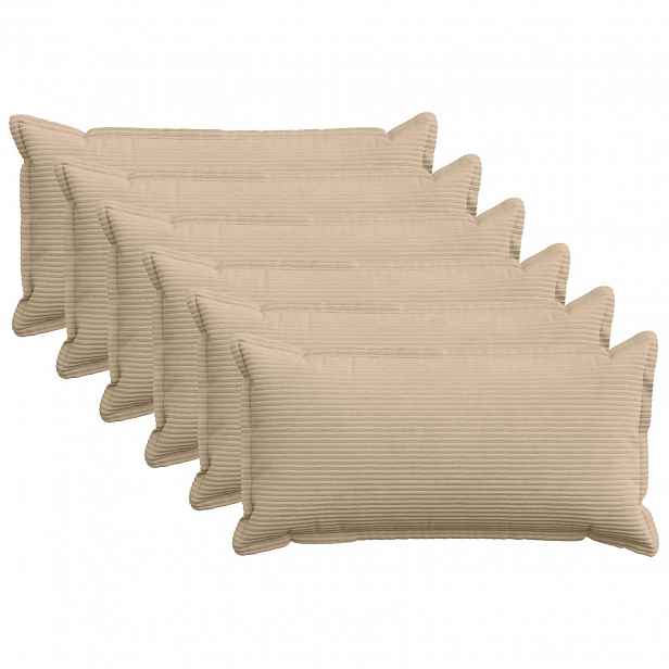 vidaXL Povlak na polštář 6 ks HOUTEN Taupe 40 x 80 cm manšestr