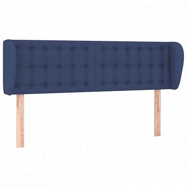 vidaXL Čelo postele typu ušák modré 147x23x78/88 cm textil