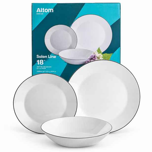 Jídelní servis Talíře 18 ks 6 osob bílé Dárek Altom Design Solen Line