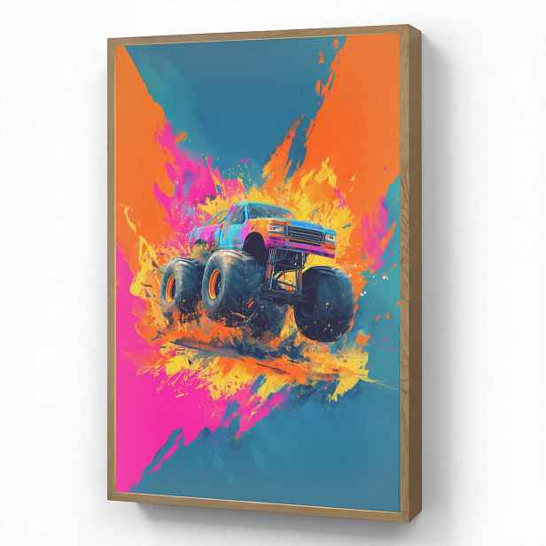OnlyWow DOBÍJECÍ NOČNÍ LAMPIČKA Monster truck - Abstraktní - Stříkající barva - Barevné 70x100 cm