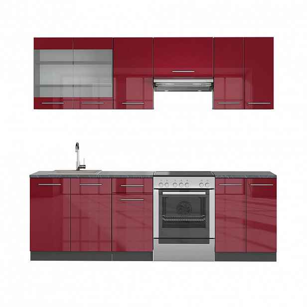 Vicco KUCHYŇSKÝ KOUT Fame-Line Bordeaux vysoký lesk/antracitová 240 cm , PD Antracit