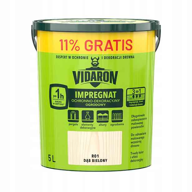 Vidaron Zahradní Impregnace 5L R01 Dub Bělený 4,5L 0,5L Bonus