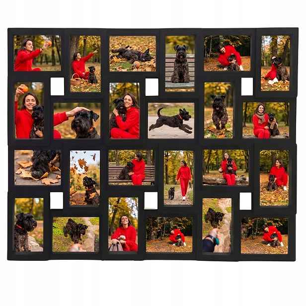 Multirámeček Na 24 Fotografií 58X85X3 CM Černý, Plast, 10X15 CM K Zavěšení