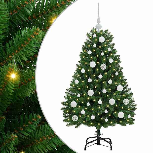 vidaXL Umělý vánoční stromeček 120 cm 150 LED Teplá bílá PVC a ocel