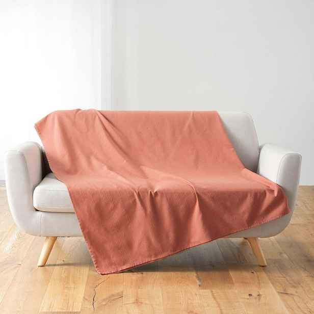 Přehoz v cihlové barvě 180x220 cm Lucile – douceur d'intérieur