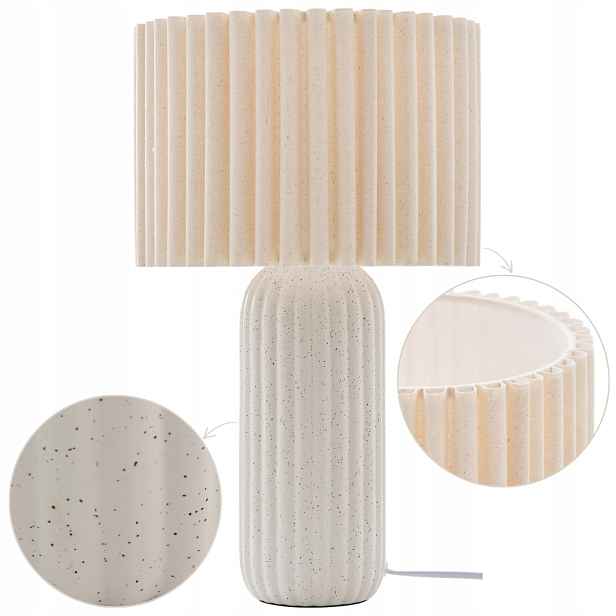 Stolní lampa 43 cm Béžová keramická lampička na skříňku do obývacího pokoje boho