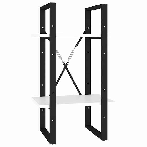 vidaXL Knihovna se 2 policemi bílá 40 x 30 x 70 cm kompozitní dřevo