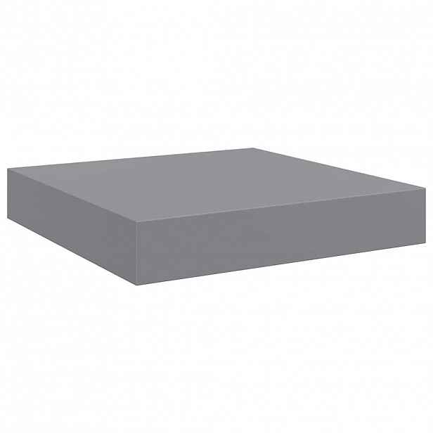 vidaXL Plovoucí nástěnná police šedá 23 x 23,5 x 3,8 cm MDF