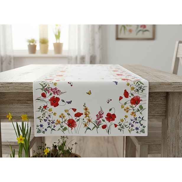 Vzorovaný ubrus - běhoun na stůl SPRING MEADOW III. 50x100 cm Mybesthome