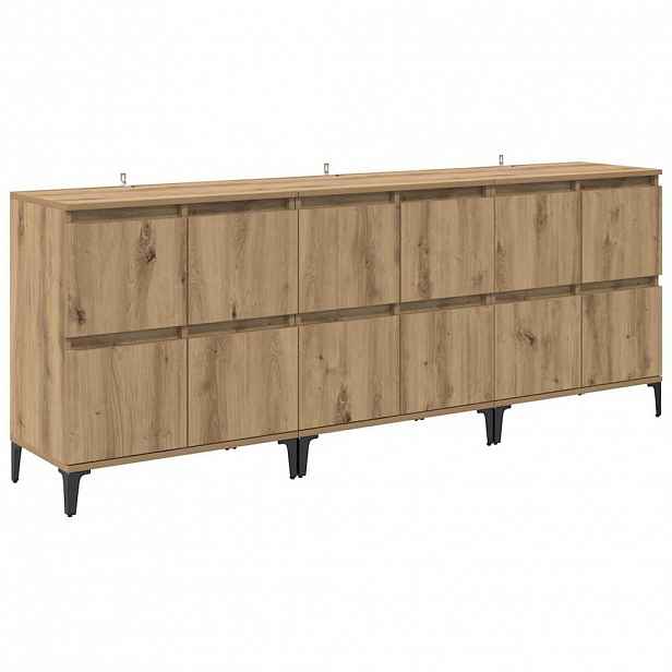 vidaXL Konzole 3 ks Artisanový dub 60 x 35 x 70 cm Kompozitní dřevo