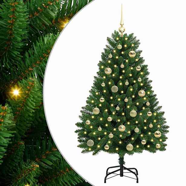 vidaXL Umělý vánoční stromeček 120 cm 150 LED Teplá bílá PVC a ocel