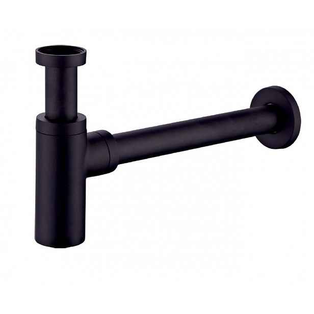kielle - Umyvadlový sifon, průměr 32 mm, kulatý, kov, matná černá 30901044