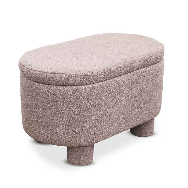 Kontrast Taburet s úložným prostorem Duo 70 cm bouclé lososový