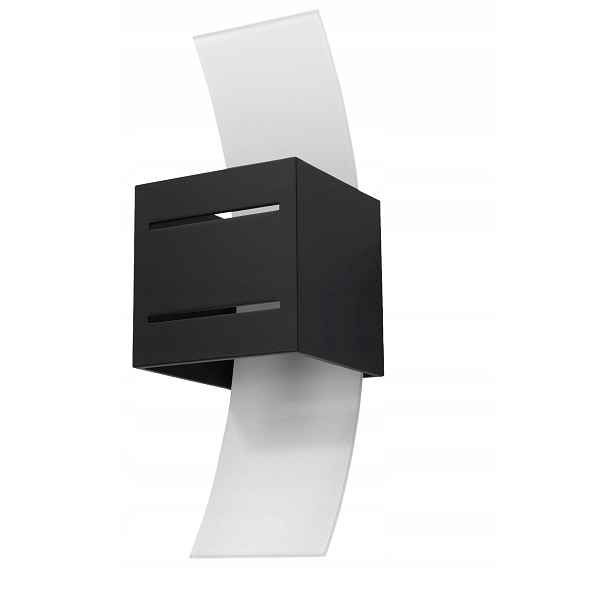 Nástěnné svítidlo Sollux Loreto černé, hliník/sklo, moderní design,