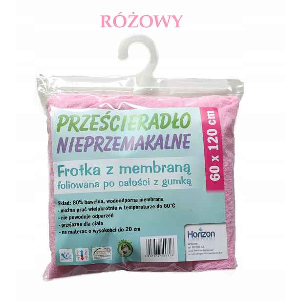 Nepropustné Prostěradlo Froté s gumou Premium 60X120 cm Růžové
