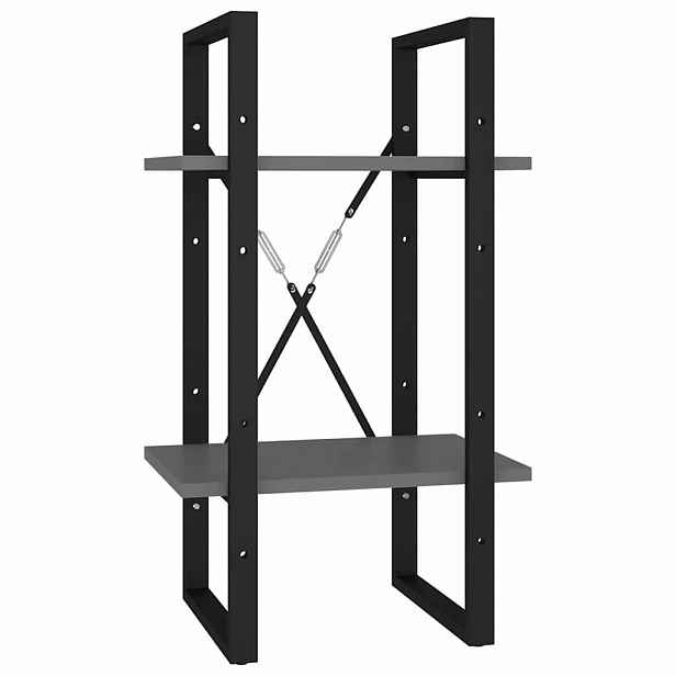 vidaXL Knihovna se 2 policemi šedá 40 x 30 x 70 cm kompozitní dřevo