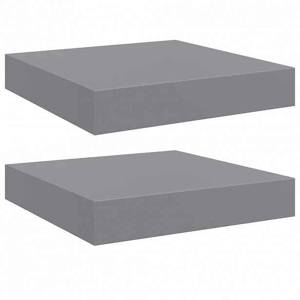 vidaXL Plovoucí nástěnné police 2 ks šedé 23 x 23,5 x 3,8 cm MDF