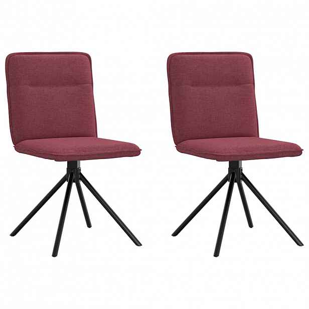 vidaXL Jídelní židle 2 ks vínové textil