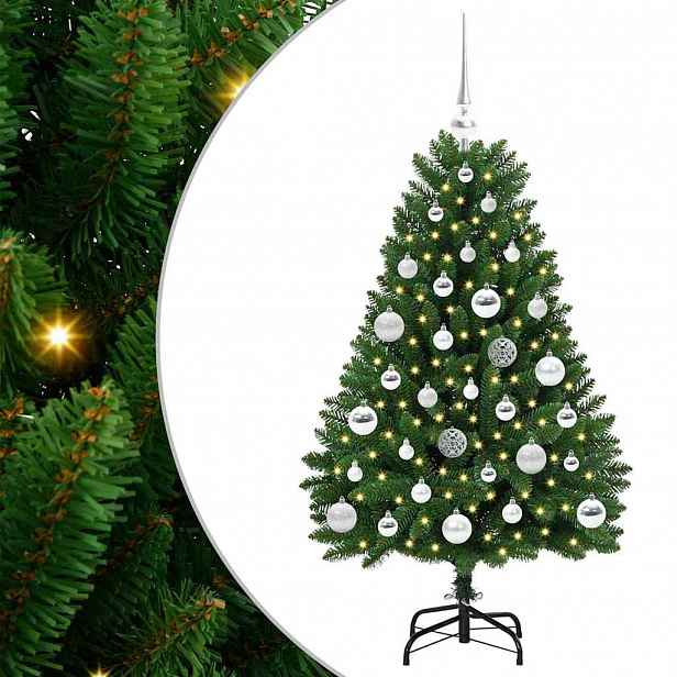 vidaXL Umělý vánoční stromeček 120 cm 150 LED Teplá bílá PVC a ocel