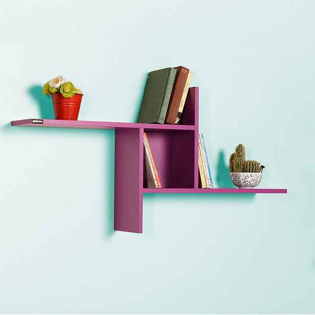 Kalune Design Nástěnná polička RAF 100x50 cm fialová