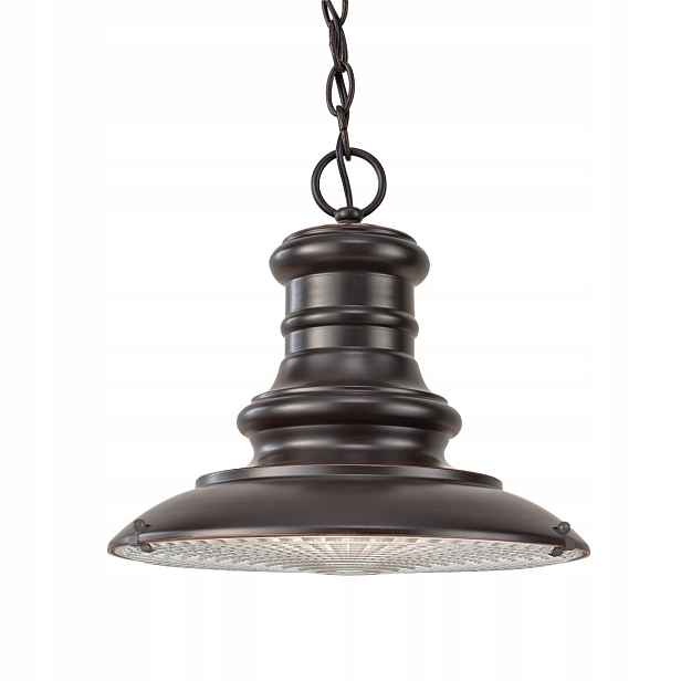 Venkovní závěsná lampa klasická retro tmavě hnědá 30 cm IP44 Feiss