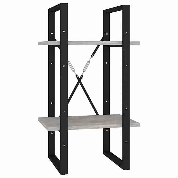 vidaXL Knihovna se 2 policemi betonově šedá 40 x 30 x 70 cm kompozit