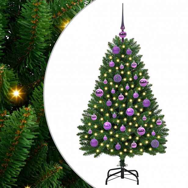 vidaXL Umělý vánoční stromeček 120 cm 150 LED Teplá bílá PVC a ocel