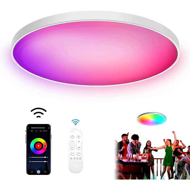 Lampa Stropní Svítidlo Led Rgb Bílá Cct 2700K-6500K Wifi Dálkový Ovladač Aplikace