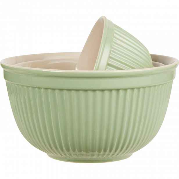 IB Laursen Zelené keramické mísy MYNTE WASABI, set 3 ks