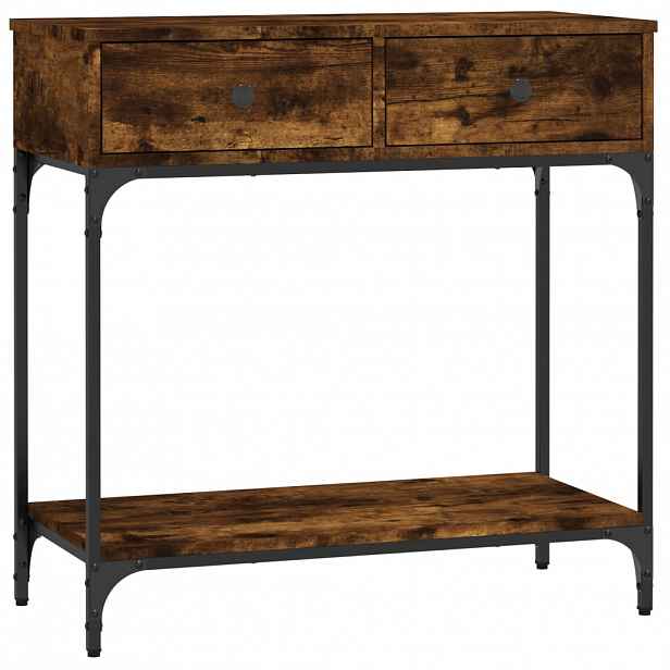 vidaXL Konzolový stolek kouřový dub 75 x 34,5 x 75 cm kompozitní dřevo