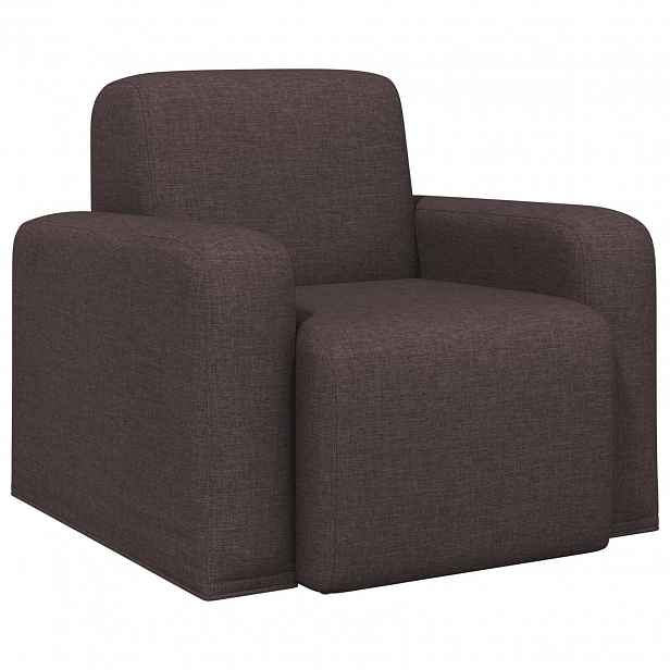 vidaXL křeslo Tmavě hnědá Textil