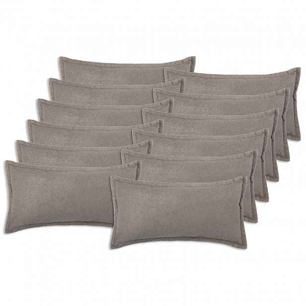 vidaXL Povlak na polštář 12 pcs HOUTEN Světle šedá 40 x 80 cm Bouclé