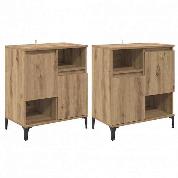 vidaXL Konzole 2 ks Artisanový dub 60 x 35 x 70 cm Kompozitní dřevo