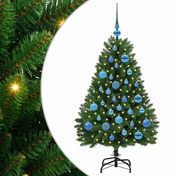 vidaXL Umělý vánoční stromeček 120 cm 150 LED Teplá bílá PVC a ocel