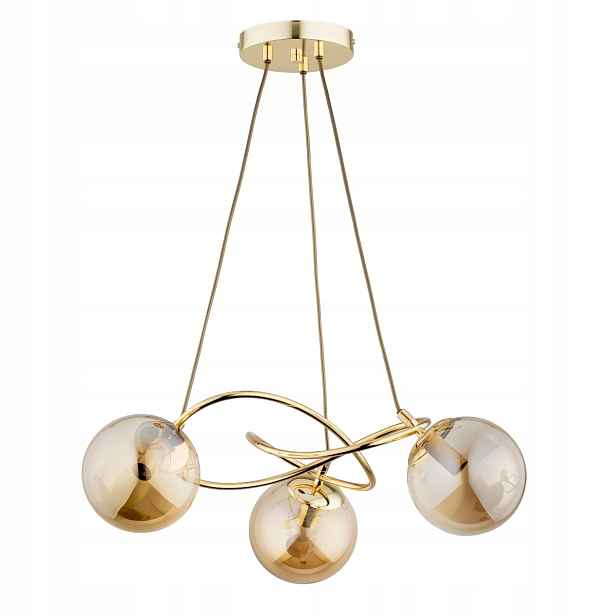 Alfa Závěsná lampa Zlatá 3xE14 10W Moderní jantarové koule