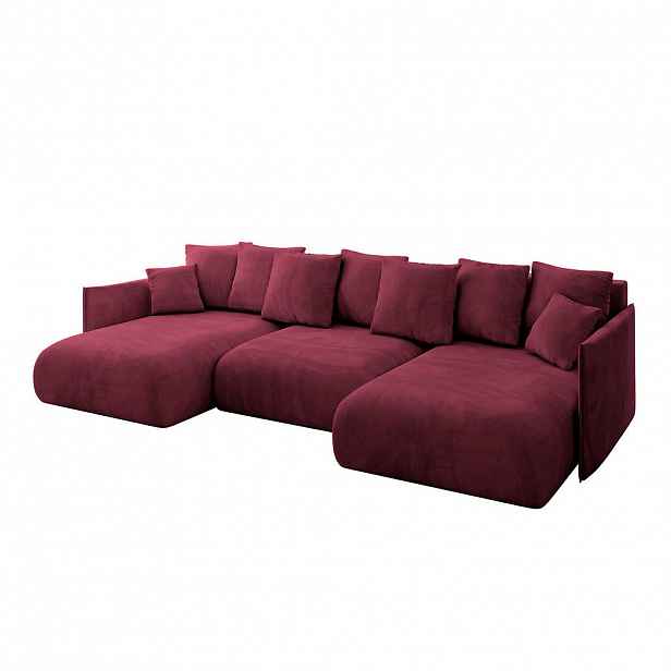 ALTDECOR SEDACÍ SOUPRAVA s funkcí lůžka a úložným prostorem pod postelí ONESK-U 317x177x72 bordó, velur