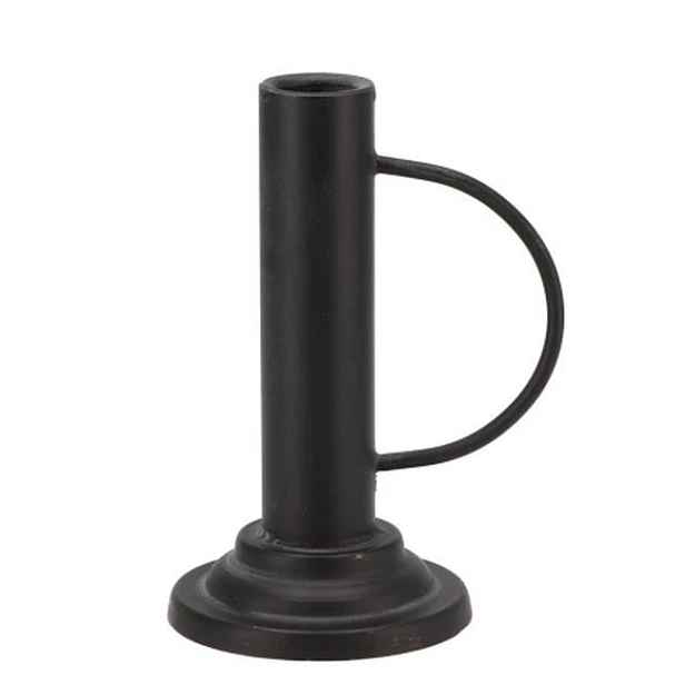 Granitový antik kovový svícen na úzkou svíčku Ariana black - 11*9*15 cm daan kromhout