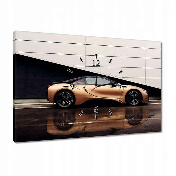 Nástěnné hodiny 60x40 Zlaté Bmw Auto