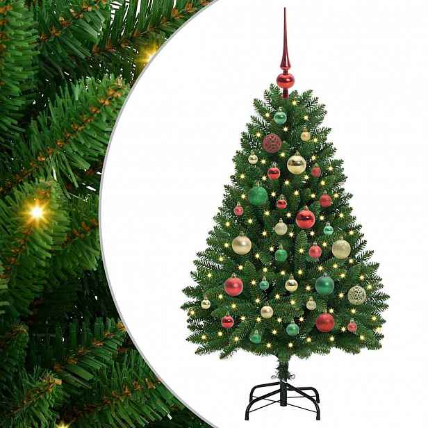 vidaXL Umělý vánoční stromeček 120 cm 150 LED Teplá bílá PVC a ocel