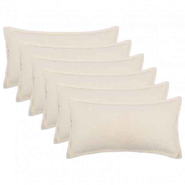 vidaXL Povlak na polštář 6 pcs HOUTEN Krémová 40 x 80 cm Bouclé