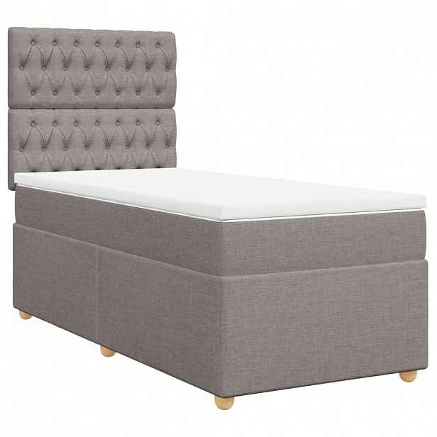 vidaXL Box spring postel s matrací taupe 100 x 200 cm textil
