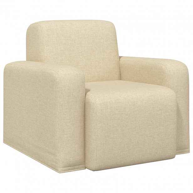 vidaXL křeslo Krémová Textil