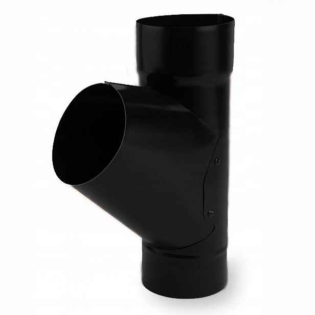 T-rozdělovač 60° pro odtokové trubky 90 mm Galeco Ocel Polomat černá Ral 9005