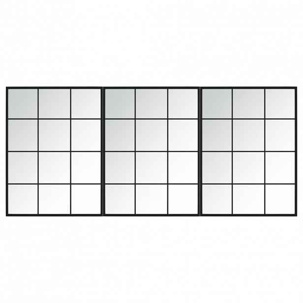 vidaXL Nástěnná zrcadla 3 ks černá 80 x 60 cm kov