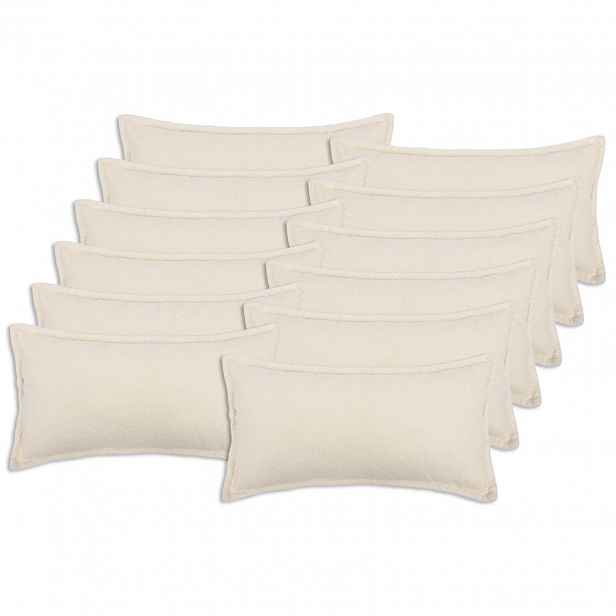 vidaXL Povlak na polštář 12 pcs HOUTEN Krémová 40 x 80 cm Bouclé